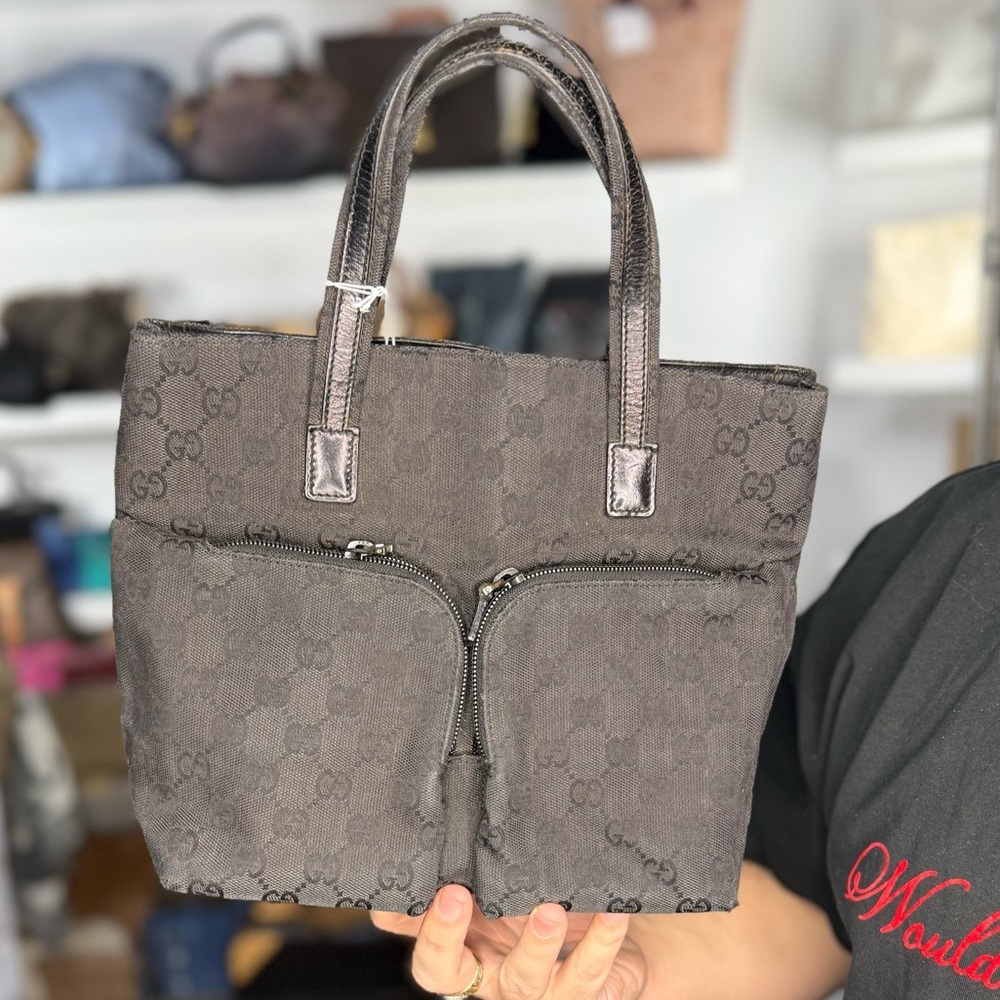 GUCCI BLACK MONOGRAM TOTE